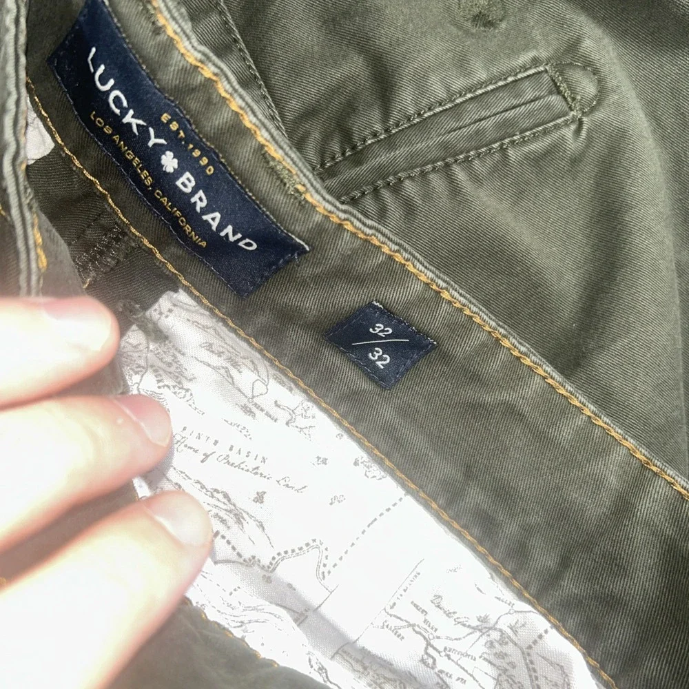 Lucky Brand 410 Athletic Chino Pants Mens 32x32 Forest Green